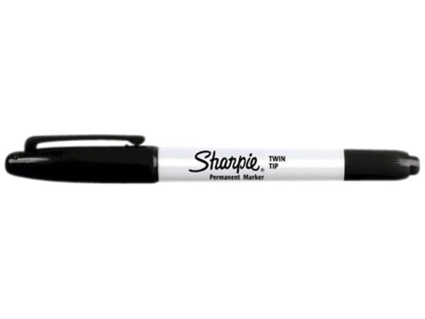 Een Viltstift Sharpie rond Twin tip ultra fijn & fijn zwart blister à 1 stuk koop je bij VHK Kantoorartikelen