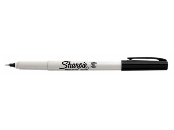 Een Viltstift Sharpie rond ultra fine zwart blister à 2 stuks koop je bij VHK Kantoorartikelen