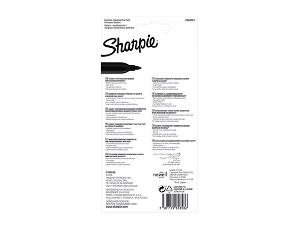 Een Viltstift Sharpie rond fine assorti blister à 4 stuks koop je bij VHK Kantoorartikelen