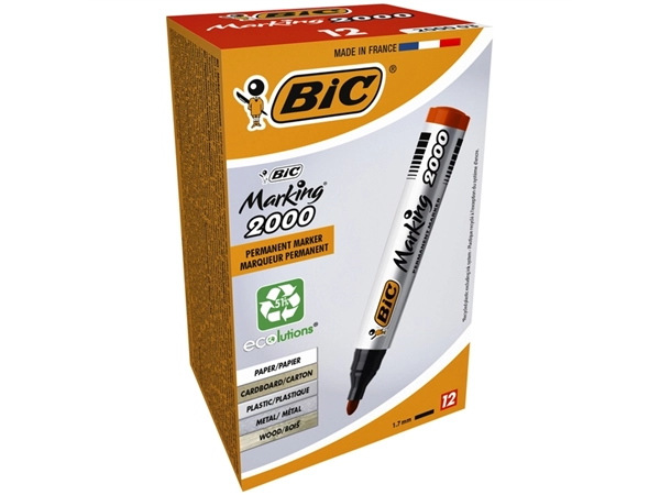 Een Viltstift Bic 2000 ecolutions rond large rood koop je bij VHK Kantoorartikelen