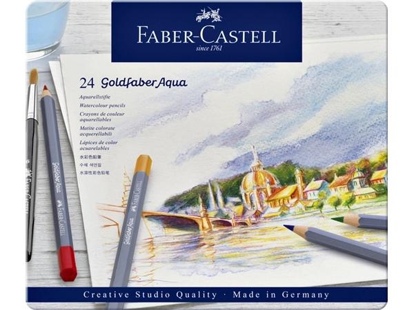 Een Kleurpotloden Faber-Castell Goldfaber aquarel assorti blik à 24 stuks koop je bij VHK Kantoorartikelen