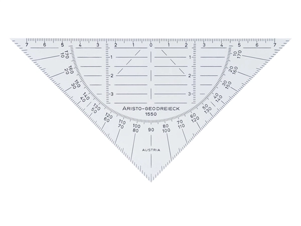 Een Geodriehoek Aristo 1550 160mm flexibel transparant koop je bij VHK Kantoorartikelen