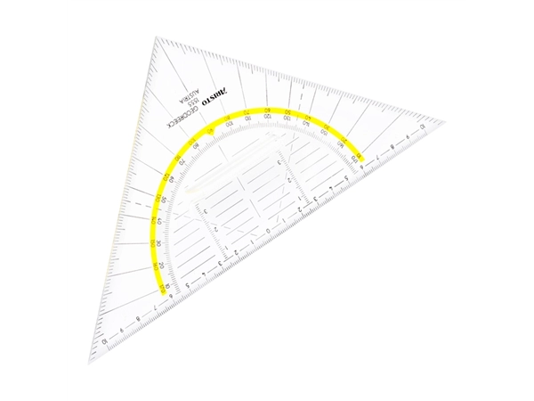 Een Geodriehoek Aristo 1555/2 225mm met greep transparant koop je bij VHK Kantoorartikelen