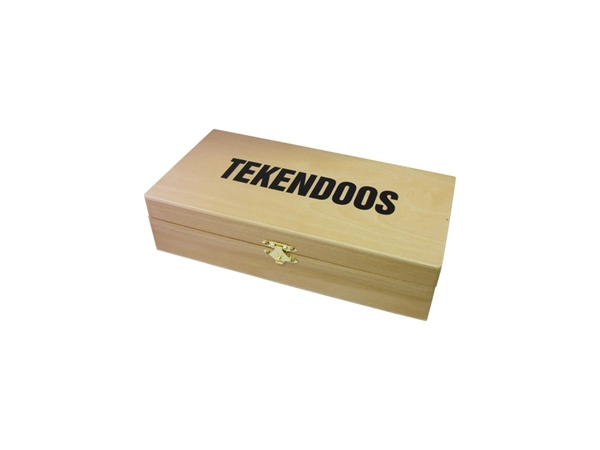 Een Tekendoos 25x12.5x6.5cm 3 vakken beukenhout koop je bij VHK Kantoorartikelen