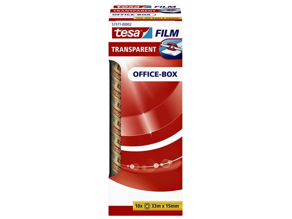 Een Plakband tesafilm® 33mx15mm transparant 10 rollen koop je bij Continu Kantoor