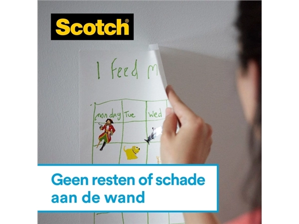 Een Plakband Scotch 19mmx16.5m Wall Safe + handdispenser koop je bij Continu Kantoor