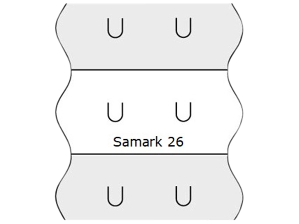 Een Prijsetiket 12x26mm Sato Samark afneembaar wit koop je bij VHK Kantoorartikelen