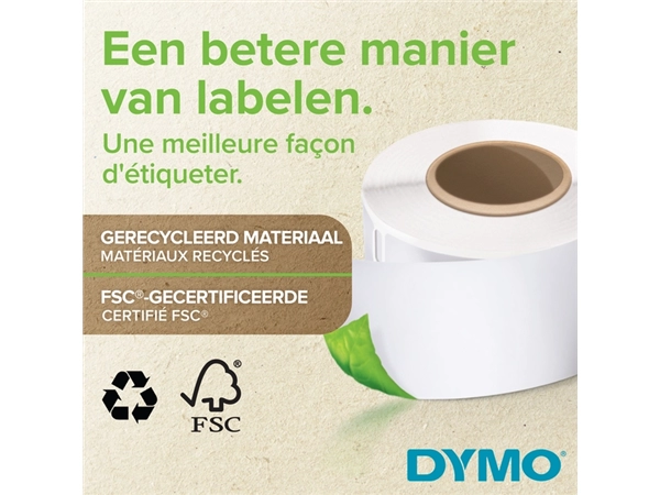 Een Etiket Dymo LabelWriter adressering 36x89mm 2 rollen á 260 stuks wit koop je bij Continu Kantoor