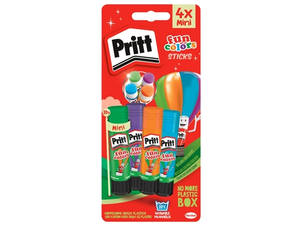 Een Lijmstift Pritt Stick 10gr FUN Colors 1 blister à 4 stuks koop je bij Company Supplies