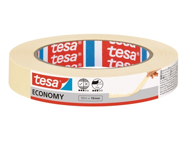 Een Afplaktape tesa® Economy 50mx19mm geel koop je bij VHK Kantoorartikelen