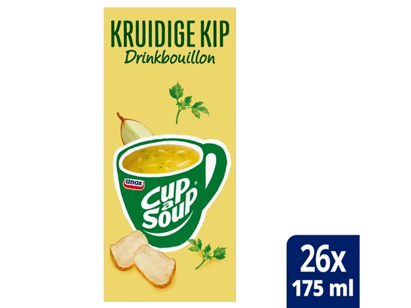 Een Cup-a-Soup Unox heldere bouillon kruidige kip 26x175ml koop je bij Hoekmankantoorartikelen.nl