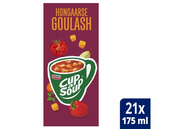 Een Cup-a-Soup Unox Hongaarse goulash 21x175ml koop je bij Hoekmankantoorartikelen.nl