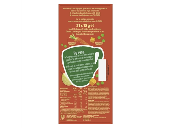 Een Cup-a-Soup Unox koninginnensoep 21x175ml koop je bij Continu Kantoor