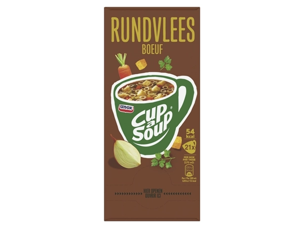 Een Cup-a-Soup Unox rundvlees 21x175ml koop je bij Continu Kantoor