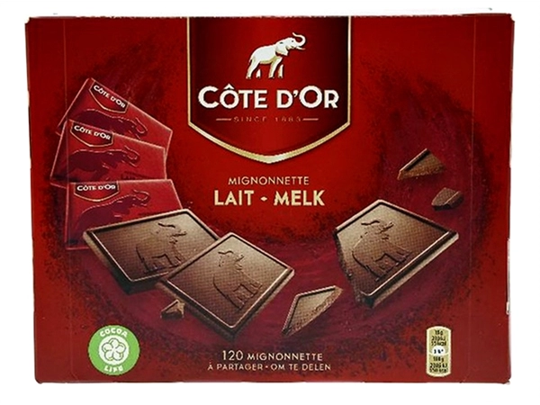 Een Chocolade Cote d'Or mignonnette melk 120x10 gram koop je bij VHK Kantoorartikelen