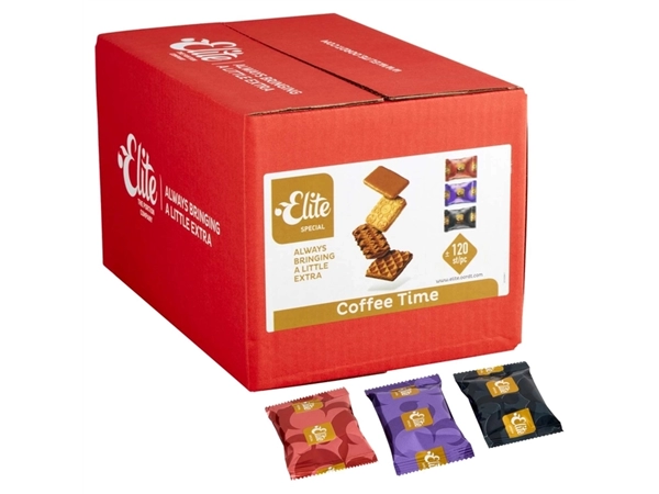 Een Koekjes Elite Special Coffee Time mix 120 stuks koop je bij VHK Kantoorartikelen