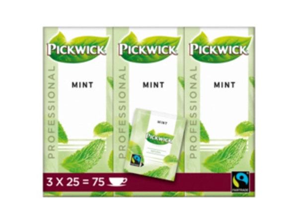 Een Thee Pickwick Fair Trade mint 25x1.5gr koop je bij VHK Kantoorartikelen