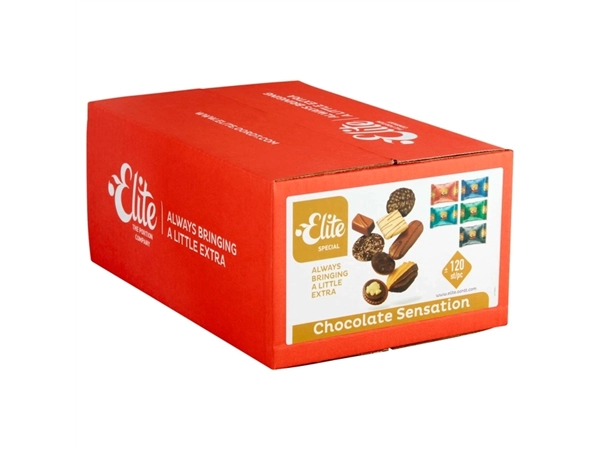 Een Koekjes Elite Special Chocolate Sensation mix 120 stuks koop je bij Continu Kantoor