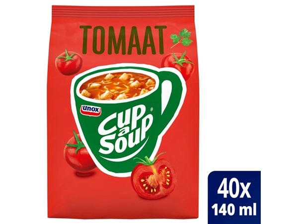 Een Cup-a-Soup Unox machinezak tomaat 140ml koop je bij Hoekmankantoorartikelen.nl