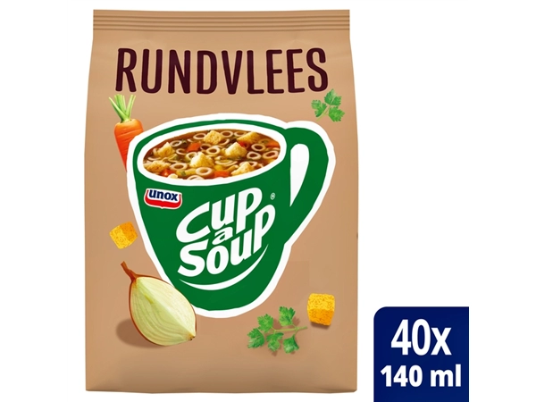 Een Cup-a-Soup Unox machinezak rundvlees 140ml koop je bij Hoekmankantoorartikelen.nl