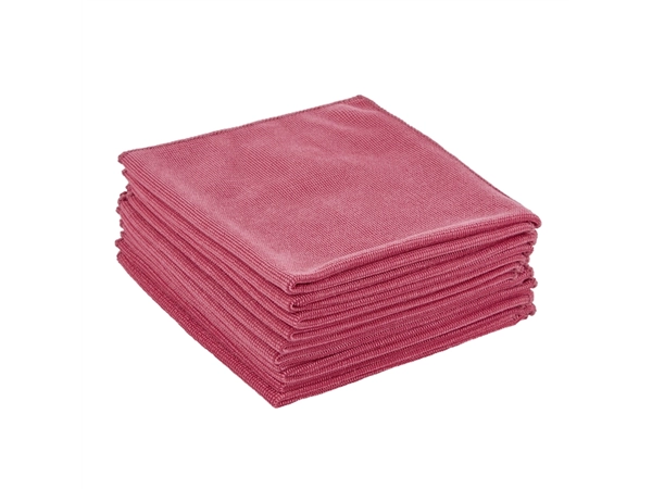 Een Microvezeldoek Scotch-Brite Essential 360x360mm rood 10 stuks koop je bij Continu Kantoor