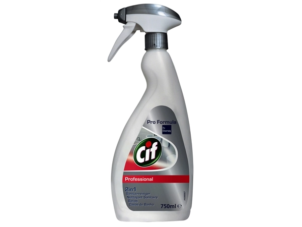 Een Sanitairreiniger Cif Professional spray 750ml koop je bij VHK Kantoorartikelen