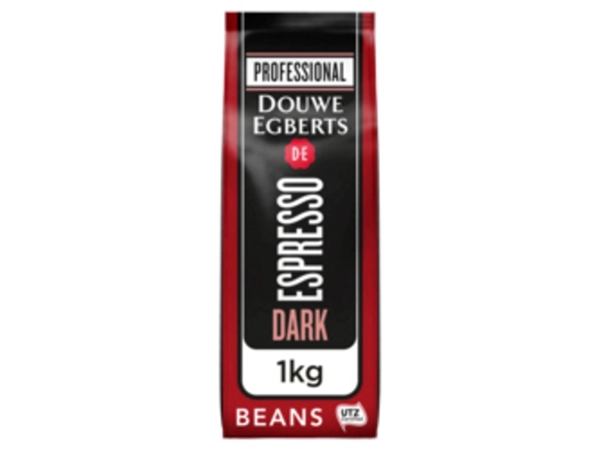 Een Koffie Douwe Egberts espresso bonen dark roast 1kg koop je bij VHK Kantoorartikelen