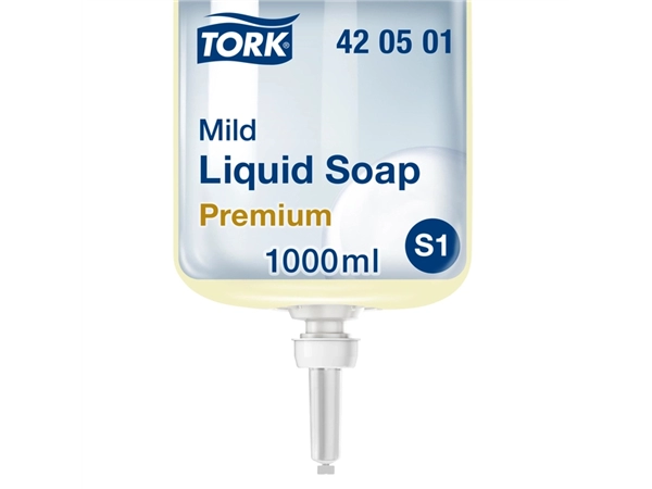 Een Handzeep Tork S1 mild geparfurmeerd parelwit 1000ml 420501 koop je bij Hoekmankantoorartikelen.nl