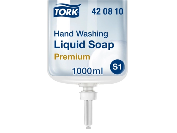 Een Handzeep Tork S1 vloeibaar extra hygiënisch ongeparfumeerd 1000ml 420810 koop je bij VHK Kantoorartikelen