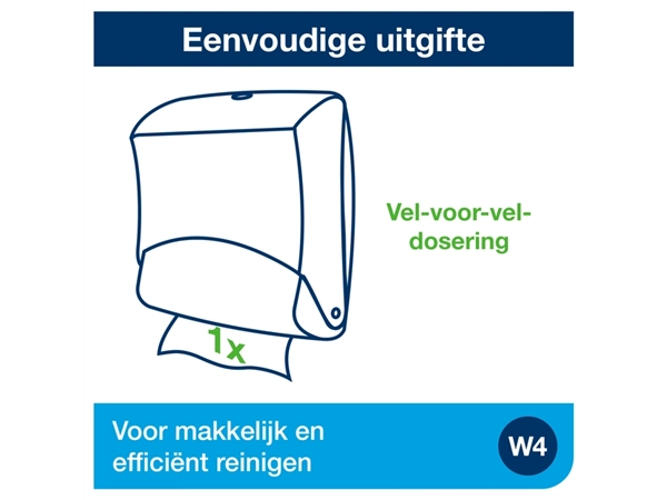 Een Reinigingsdoekdispenser Tork W4 Performance gevouwen rood 654008 koop je bij Continu Kantoor