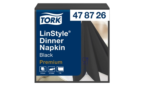 Een Dinnerservetten Tork LinStyle 1/4-vouw 1-laags 50 stuks zwart 478726 koop je bij Hoekmankantoorartikelen.nl