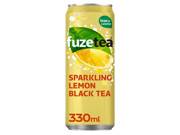 Een Frisdrank Fuze Tea Black Tea sparkling lemon blik 330ml koop je bij VHK Kantoorartikelen