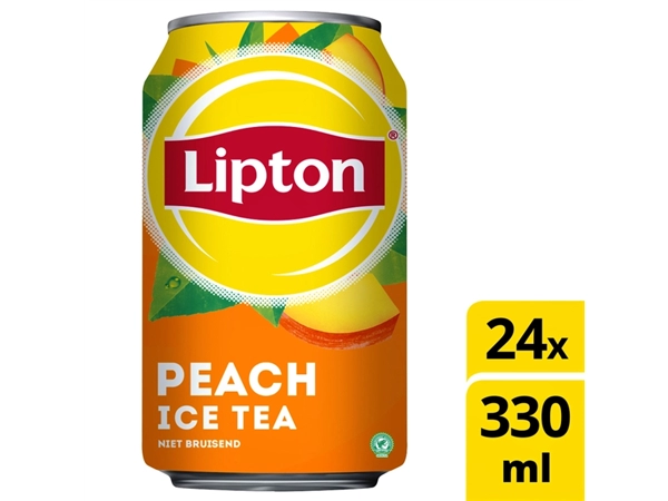 Een Frisdrank Lipton Ice Tea peach blik 330ml koop je bij VHK Kantoorartikelen