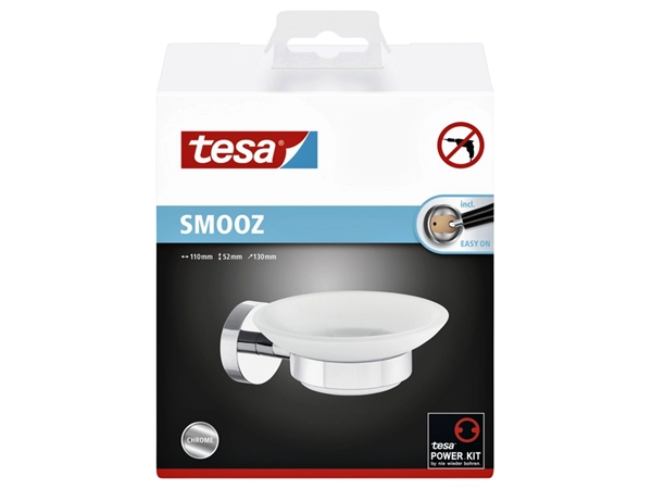 Een Zeephouder tesa® Smooz hoogglans verchroomd metaal zelfklevend koop je bij Continu Kantoor