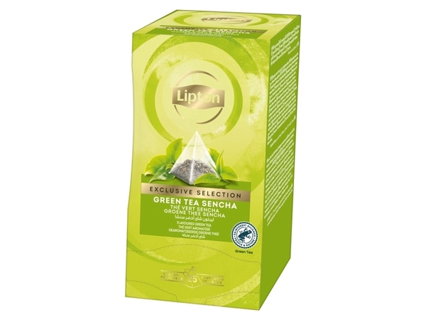 Een Thee Lipton Exclusive groene thee sencha 25x2gr koop je bij Continu Kantoor