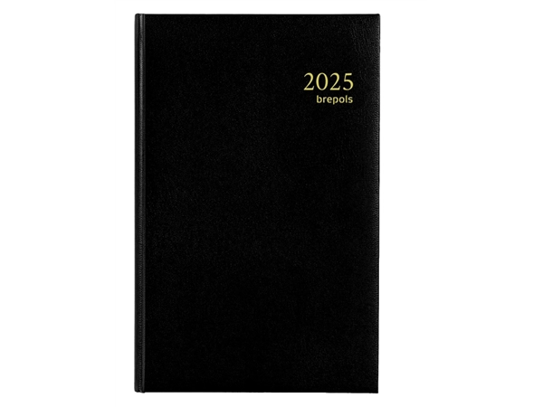 Een Agenda 2025 Brepols Saturnus Luxe 1dag/1pagina zwart koop je bij Hoekmankantoorartikelen.nl