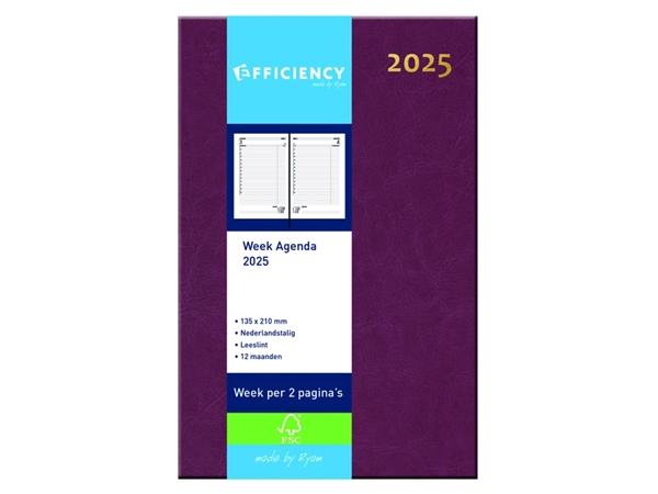 Een Agenda 2025 Ryam Efficiency Baladek 7dagen/2pagina's bordeaux koop je bij Hoekmankantoorartikelen.nl