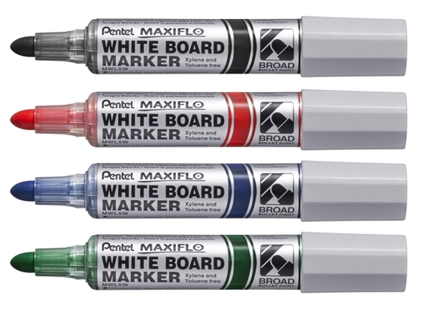 Een Viltstift Pentel MWL5M Maxiflo whiteboard rond 3mm groen koop je bij VHK Kantoorartikelen