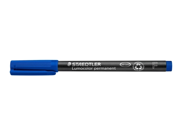 Een Viltstift Staedtler Lumocolor 318 permanent F blauw koop je bij Continu Kantoor