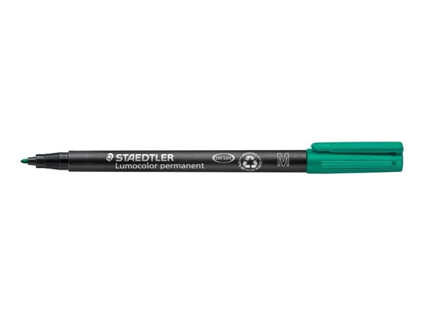 Een Viltstift Staedtler Lumocolor 317 permanent M groen koop je bij VHK Kantoorartikelen