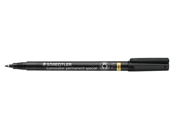 Een Viltstift Staedtler Lumocolor 319 special permanent F zwart koop je bij Hoekmankantoorartikelen.nl