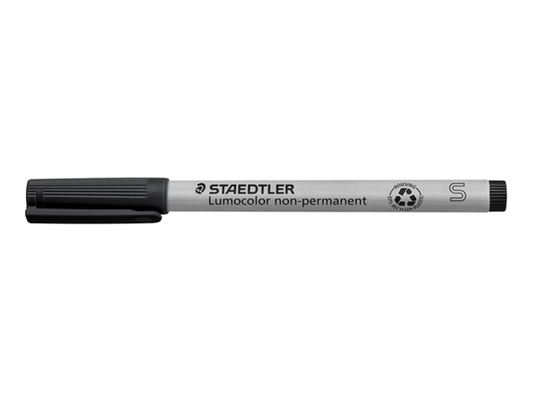 Een Viltstift Staedtler Lumocolor 311 non permanent S zwart koop je bij Continu Kantoor