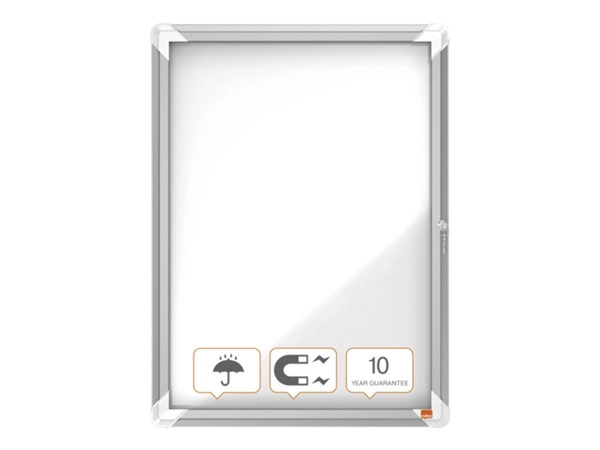 Een Buitenvitrine Nobo Premium Plus 4x A4 draaideur magnetisch koop je bij VHK Kantoorartikelen