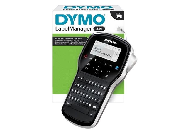 Een Labelprinter Dymo LabelManager 280 draagbaar qwerty 12mm zwart koop je bij VHK Kantoorartikelen