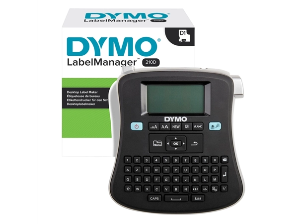 Een Labelprinter Dymo LabelManager 210D+ draagbaar azerty 12mm zwart koop je bij VHK Kantoorartikelen