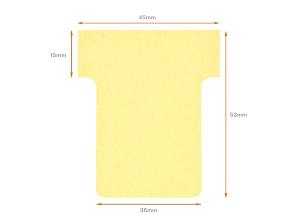 Een Planbord T-kaart Nobo nr 1.5 36mm geel 100 stuks koop je bij Continu Kantoor