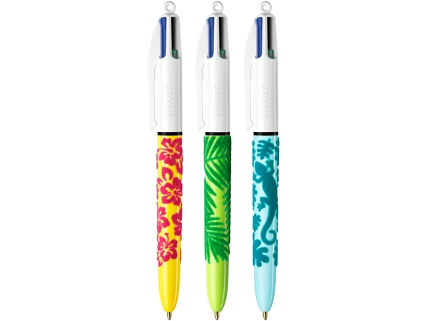 Een Balpen Bic 4kleuren velours medium assorti koop je bij Continu Kantoor