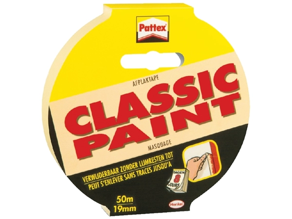 Een Afplaktape Pattex Classic 19mmx50m creme koop je bij VHK Kantoorartikelen