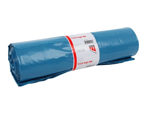 Een Afvalzak Quantore LDPE T70 240L blauw extra stevig 65/25x140cm rol à 10 stuks koop je bij Hoekmankantoorartikelen.nl