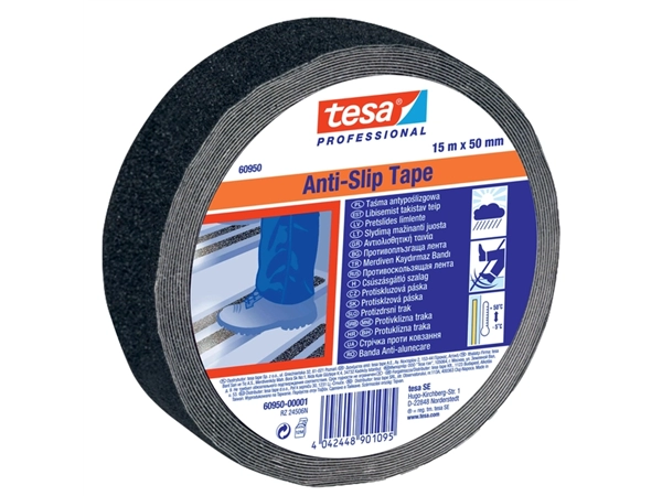 Een Antisliptape tesa® Professional 60950 50mmx15m zwart koop je bij Hoekmankantoorartikelen.nl